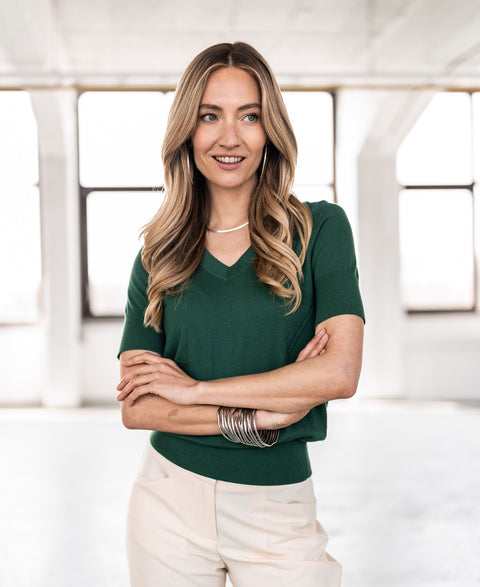 V-hals trui LA KATE Groen