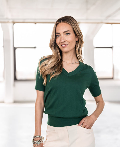 V-hals trui LA KATE Groen