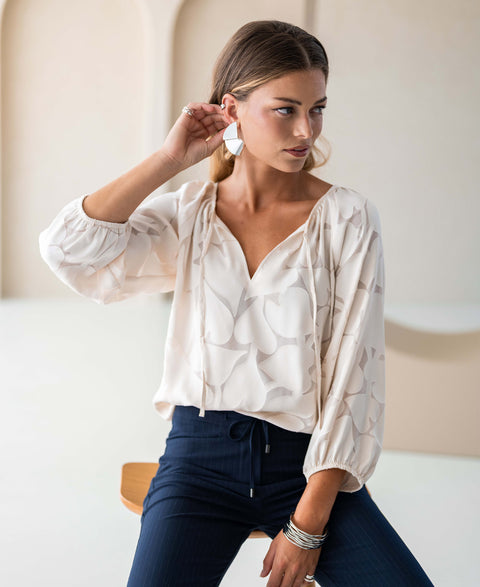 Hartjes blouse L'INEZ Ivoor