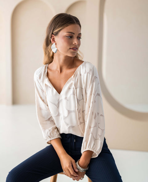 Hartjes blouse L'INEZ Ivoor