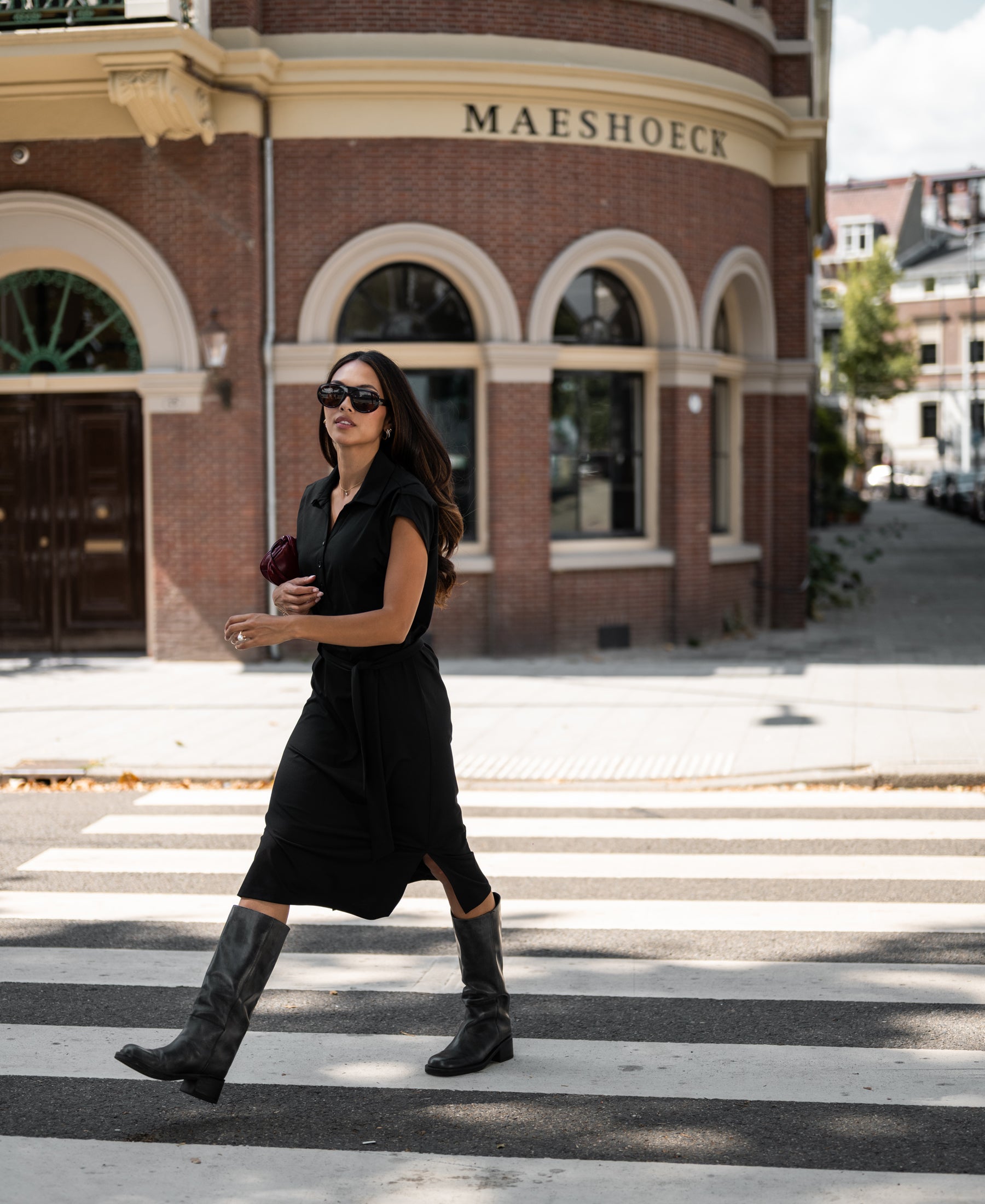 Black PLEIN PUBLIQUE INES Travel polo dress.
