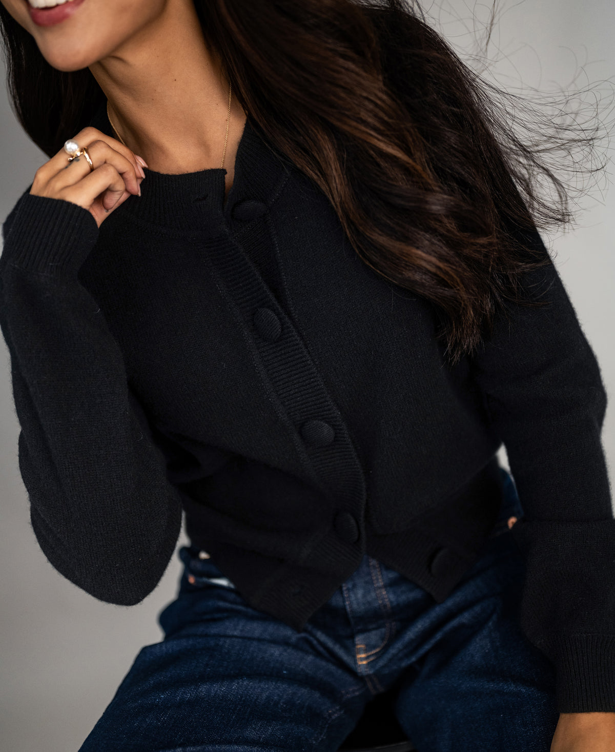 Merino Cardigan LA ISABELLE Black