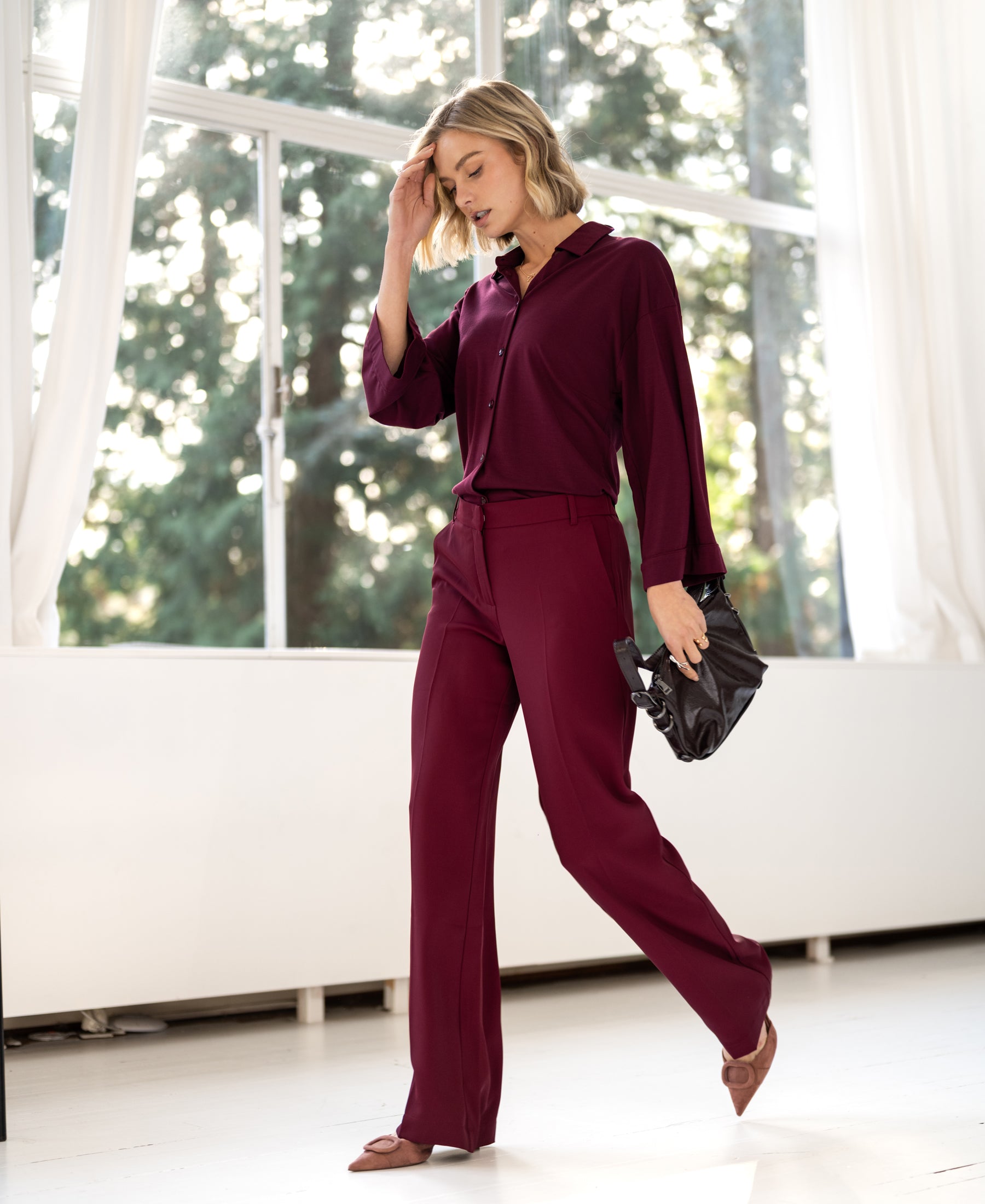 Supple pants LA JOELLE Wine