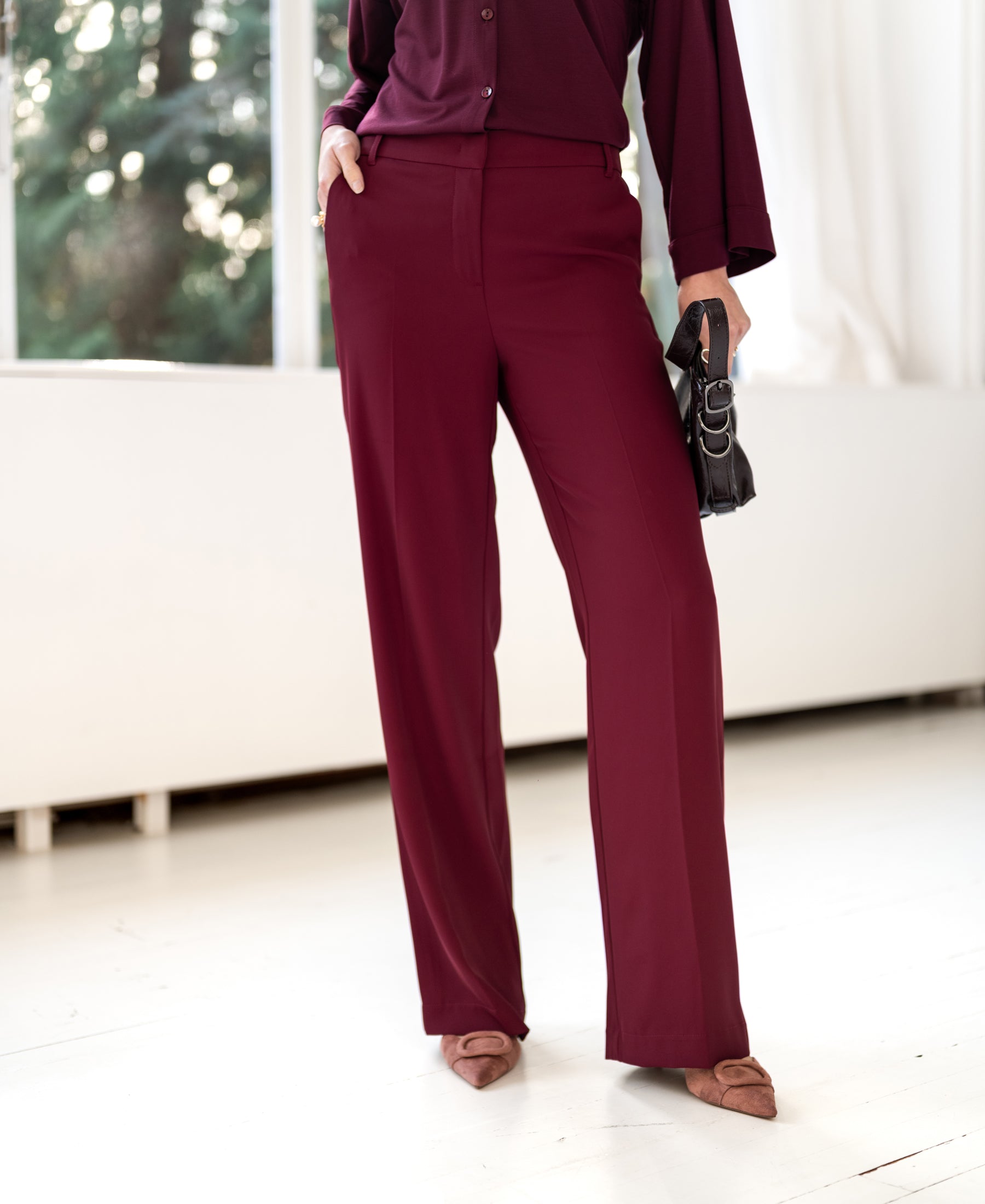 Supple pants LA JOELLE Wine