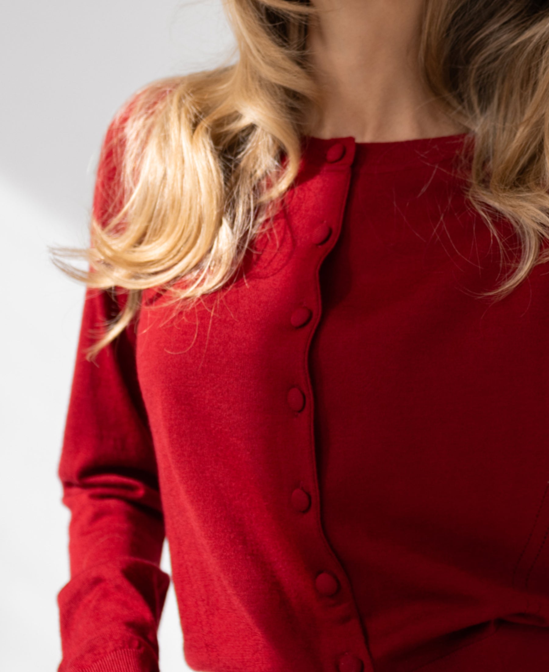 Merino vestje LA JULIETTE Donkerrood