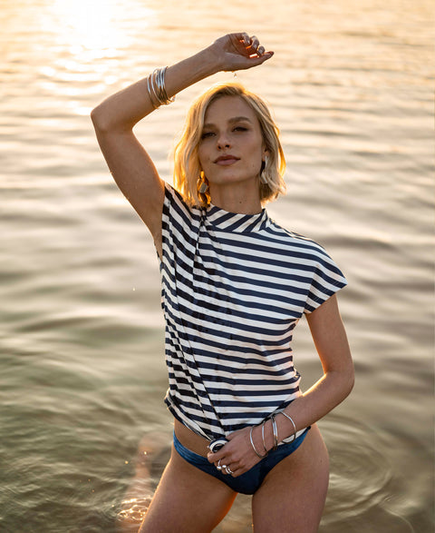 Travel top LA ROMY Jeansblauw