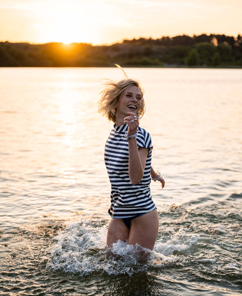 Travel top LA ROMY Jeansblauw