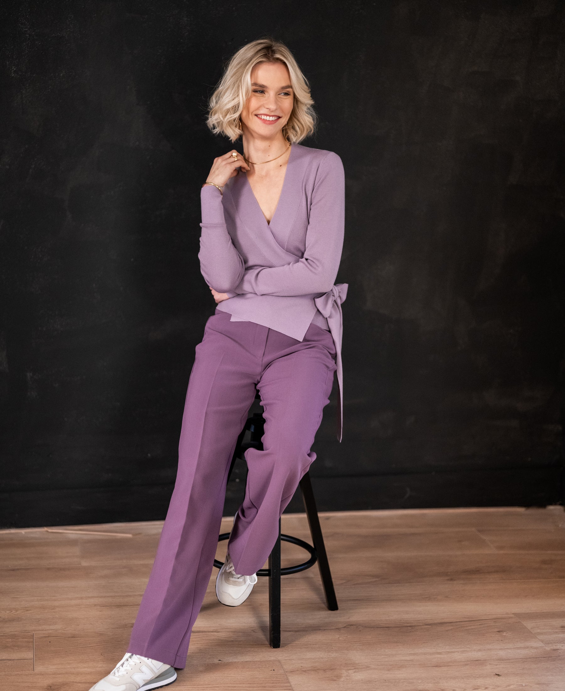 Wrap cardigan LA KELLY Mauve