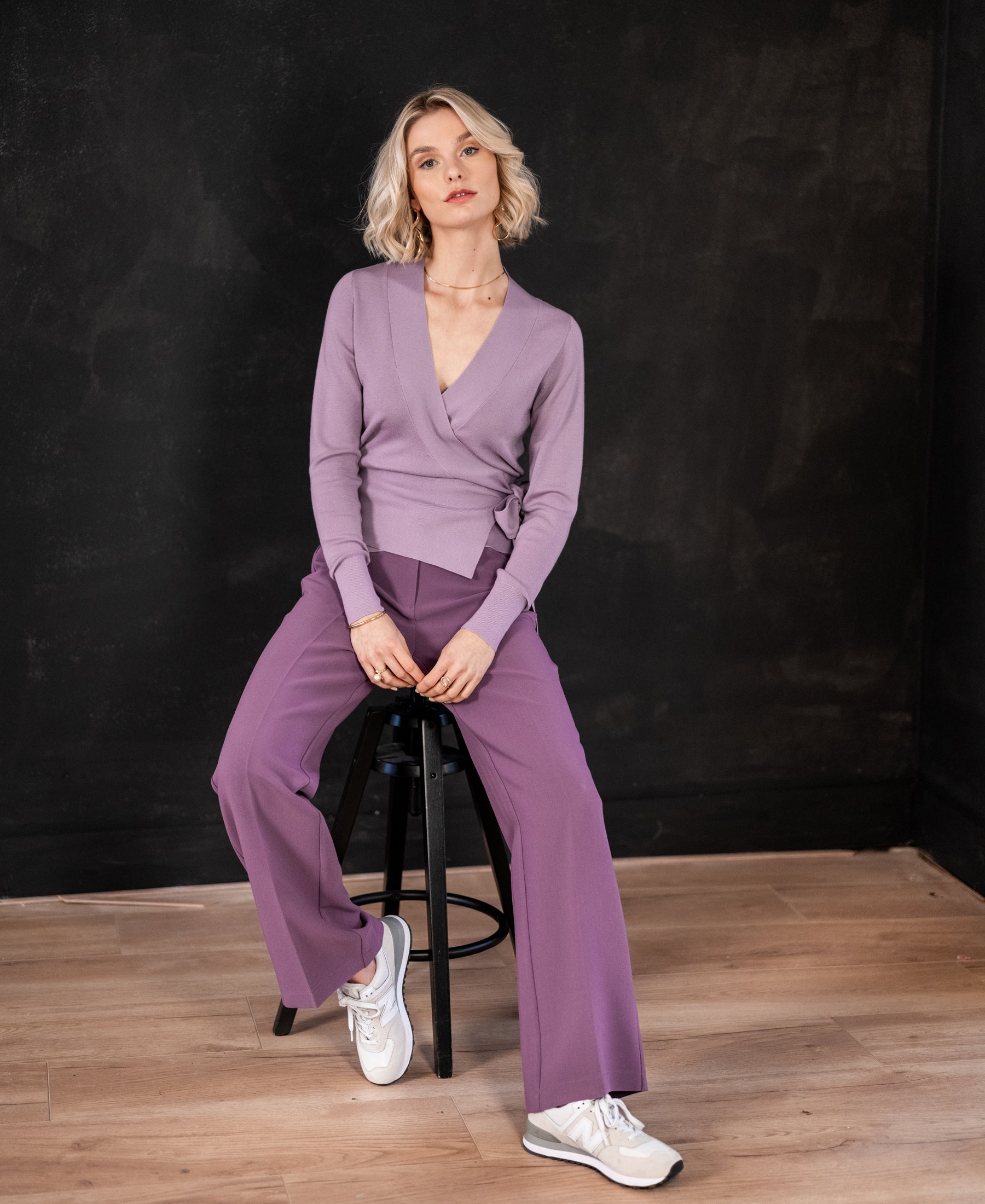 Wrap cardigan LA KELLY Mauve