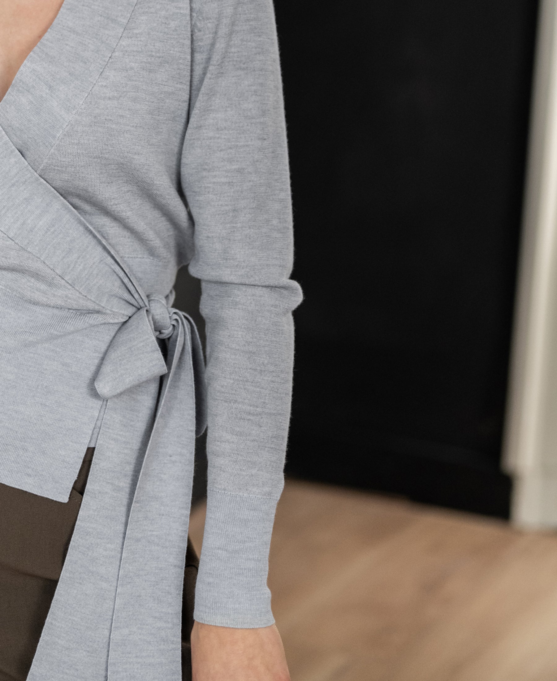 Wickelstrickjacke LA KELLY hellgrau