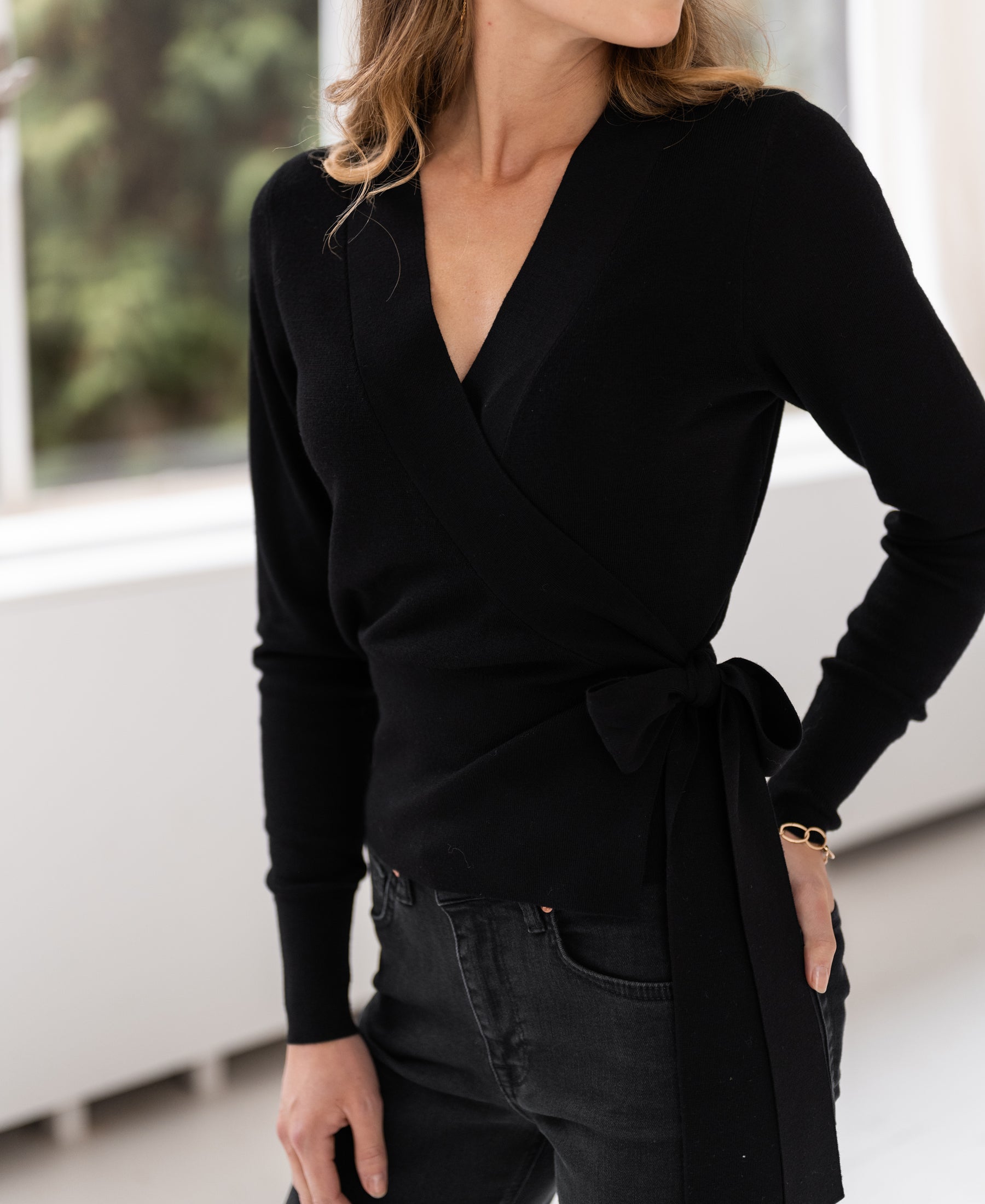 Wickel-Strickjacke LA KELLY Schwarz