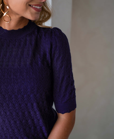 Merino wool sweater LA BRIOCHE Royal Blue