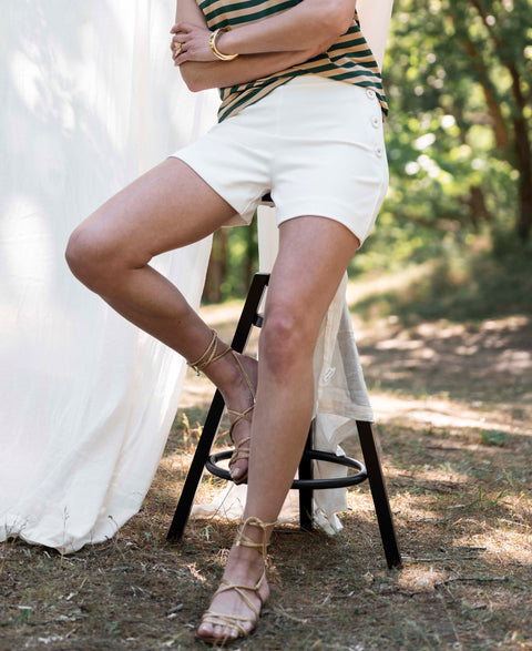 Shorts with buttons LA PHILLY Ivory