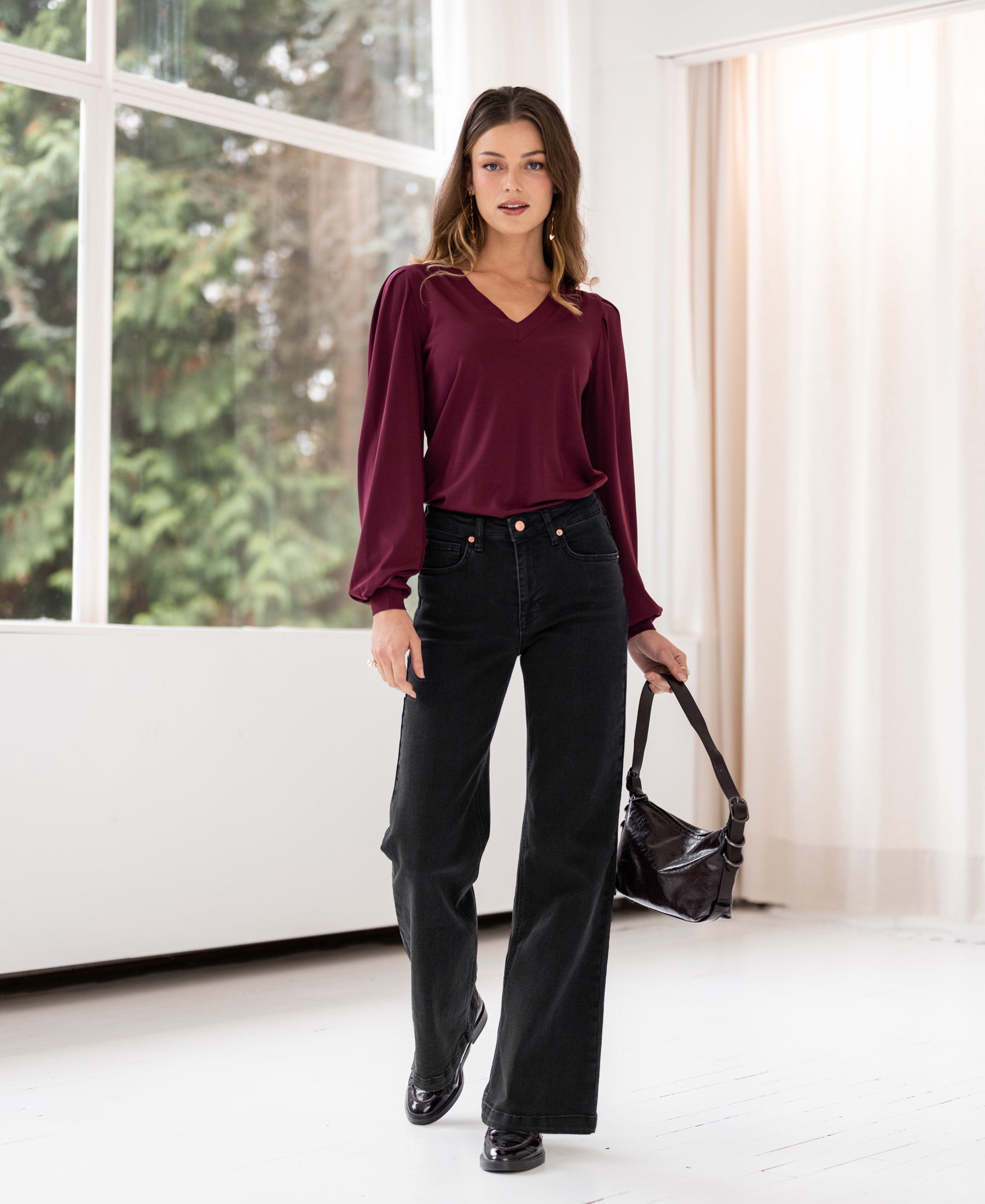 Wide leg jeans LES DEUX Black Denim