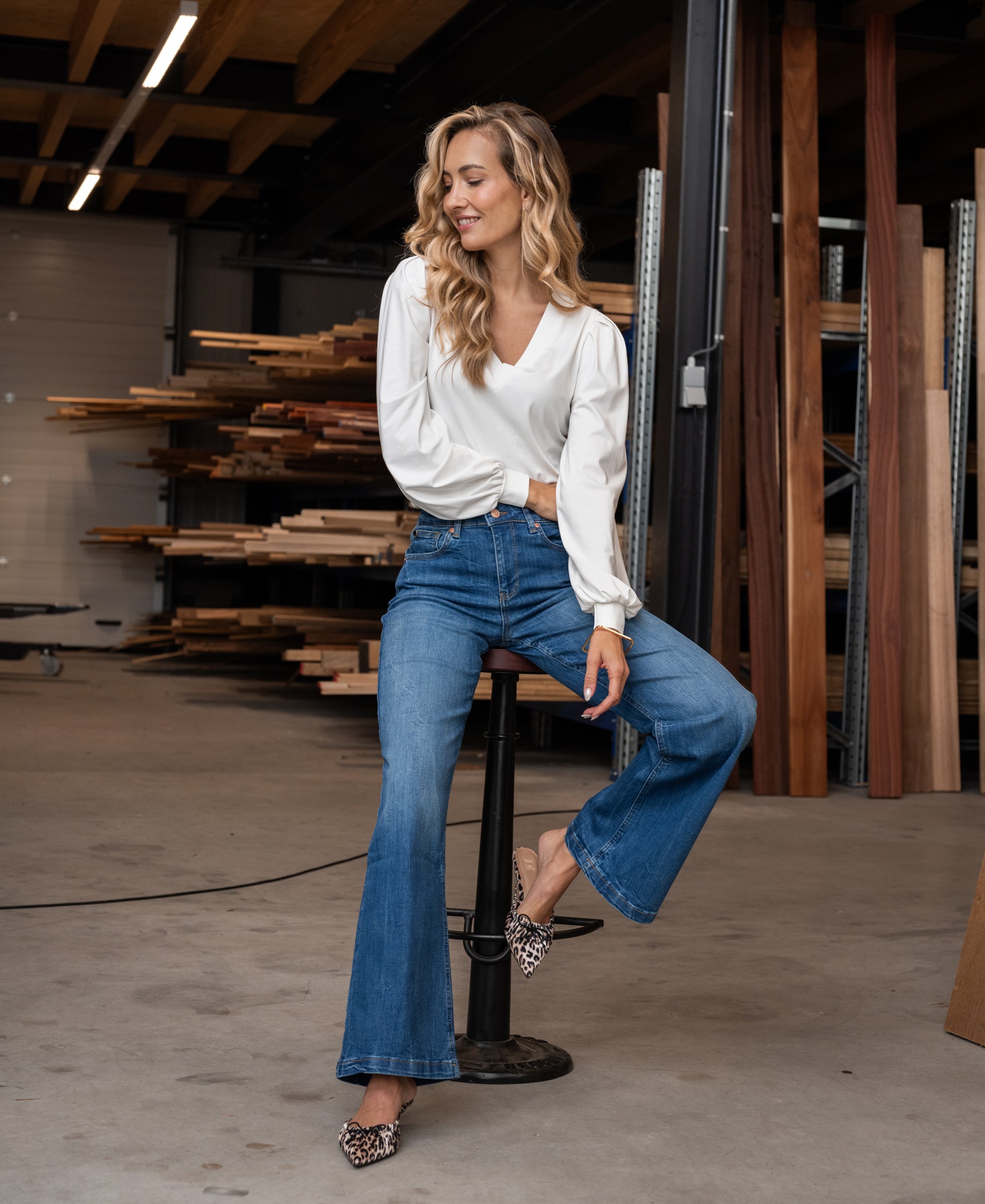 Wide leg jeans LES DEUX Stonewash