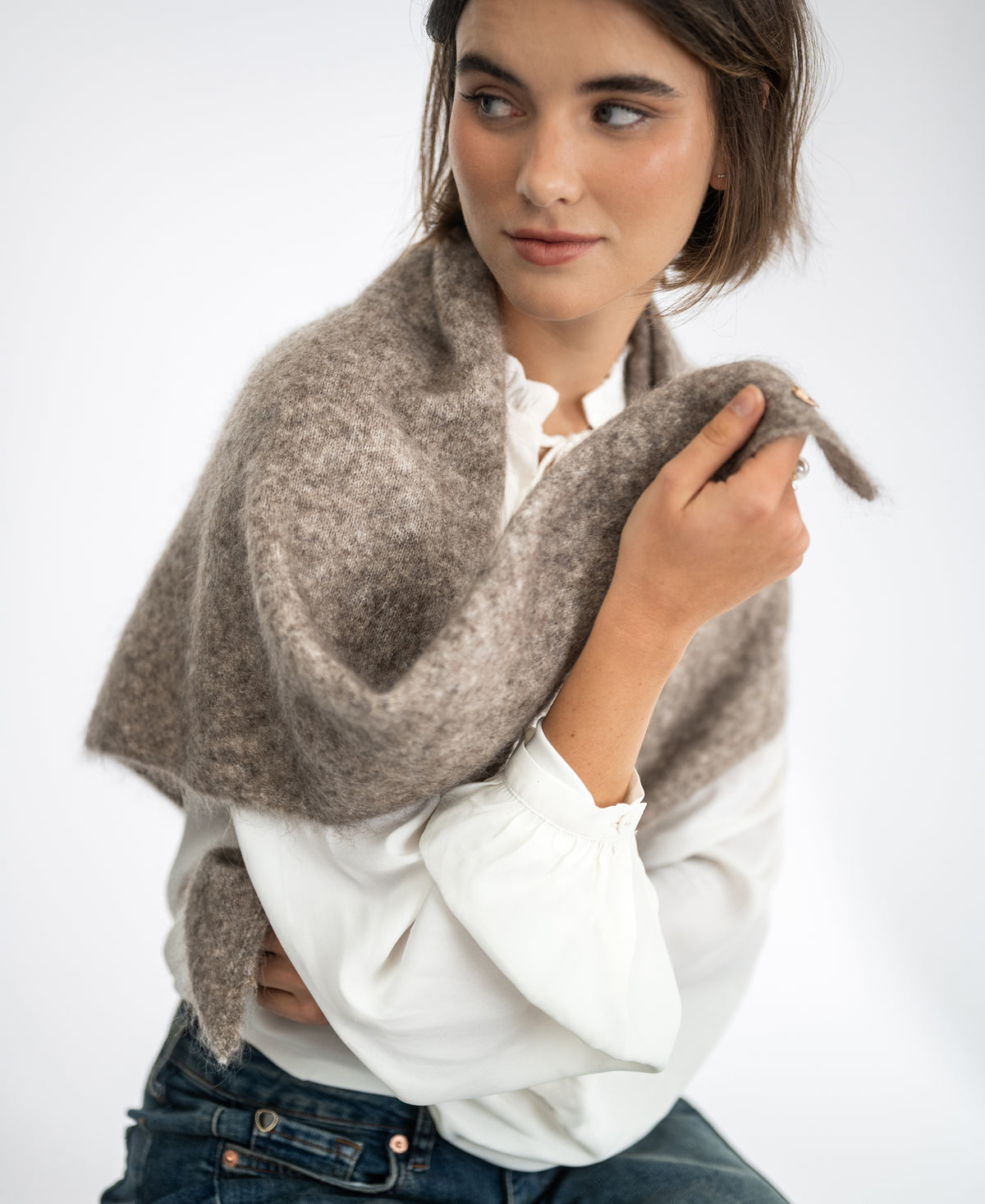 Weicher Mohair-Schal LA LILOU Sand