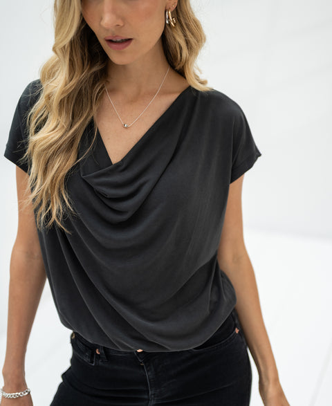 Top watervalhals LA LUCA Charcoal