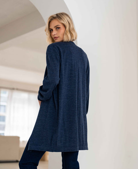 Merino vest LA PREMIERE Denimblauw