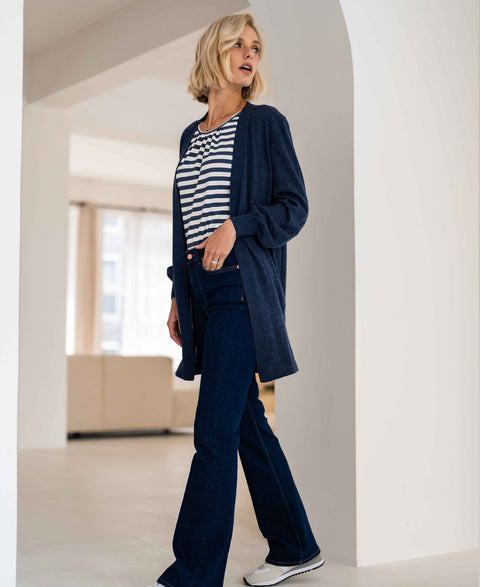 Merino vest LA PREMIERE Denimblauw