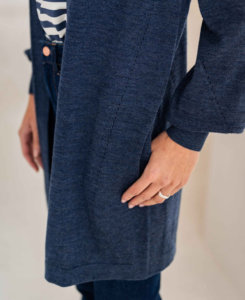 Merino vest LA PREMIERE Denimblauw