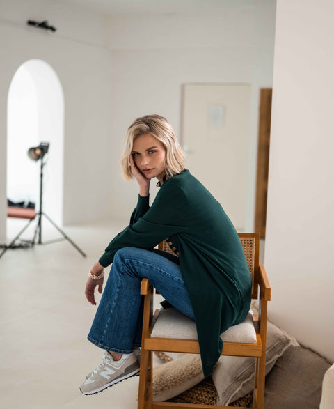 Merino vest LA PREMIERE Donkergroen