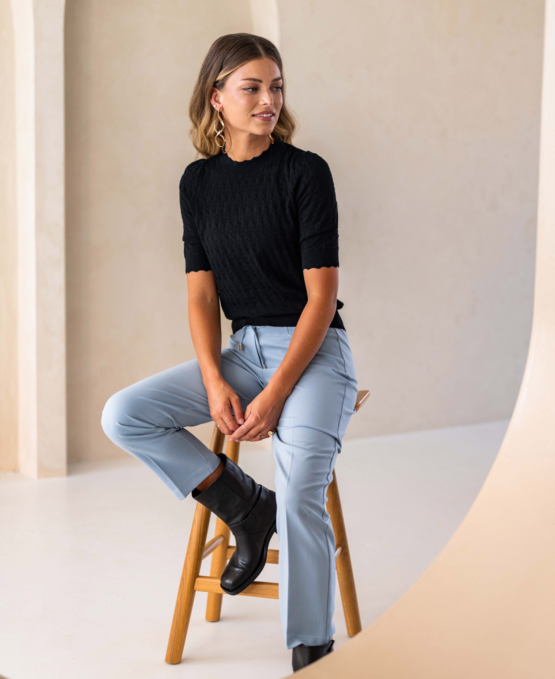 Merino wool sweater LA BRIOCHE Black