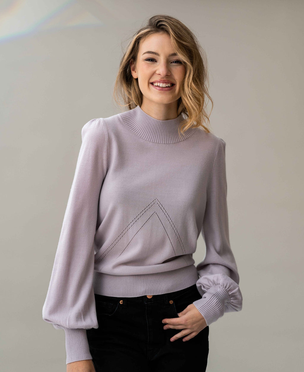 Lila kleurige merino wollen coltrui PLEIN PUBLIQUE