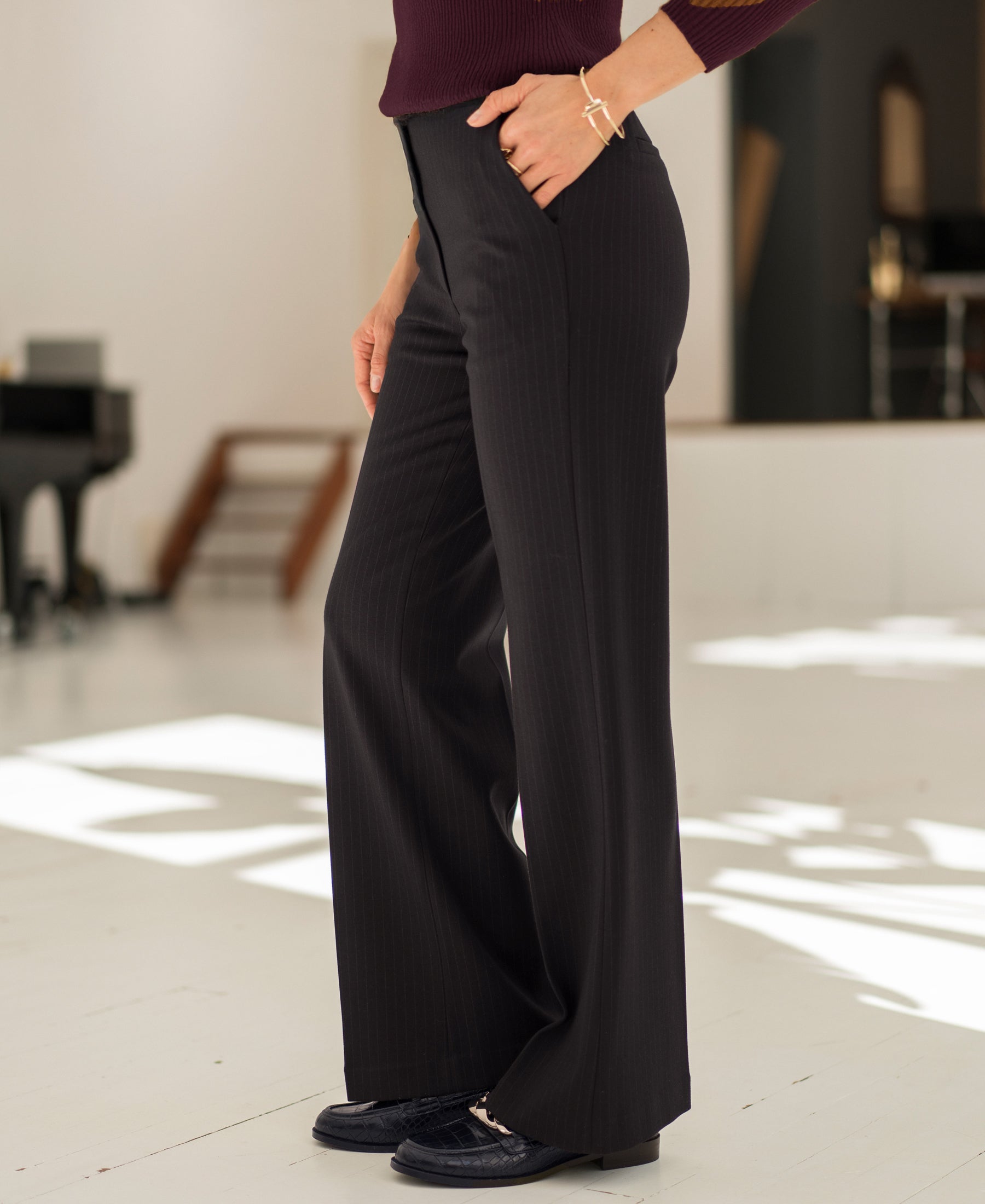 Krijtstreep pantalon LE MALO Donkerbruin