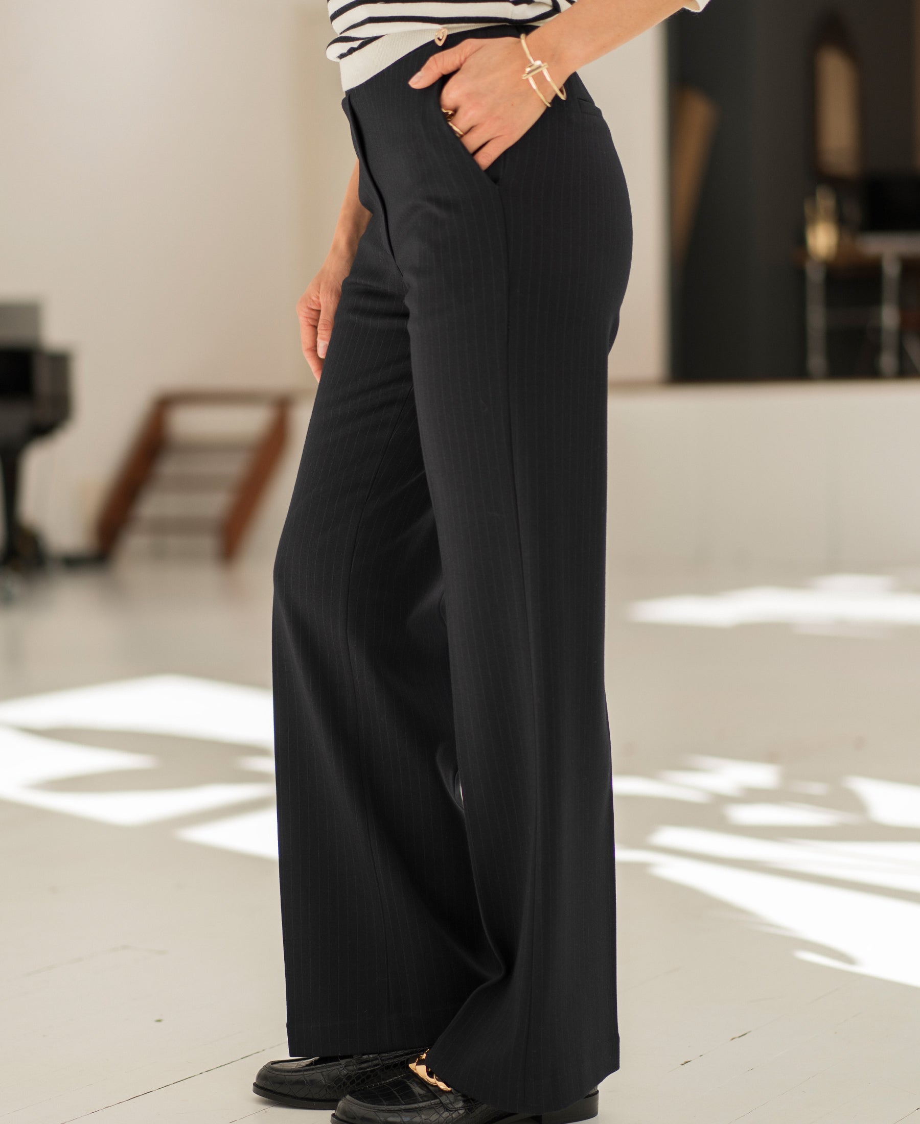 Krijtstreep pantalon LE MALO Zwart