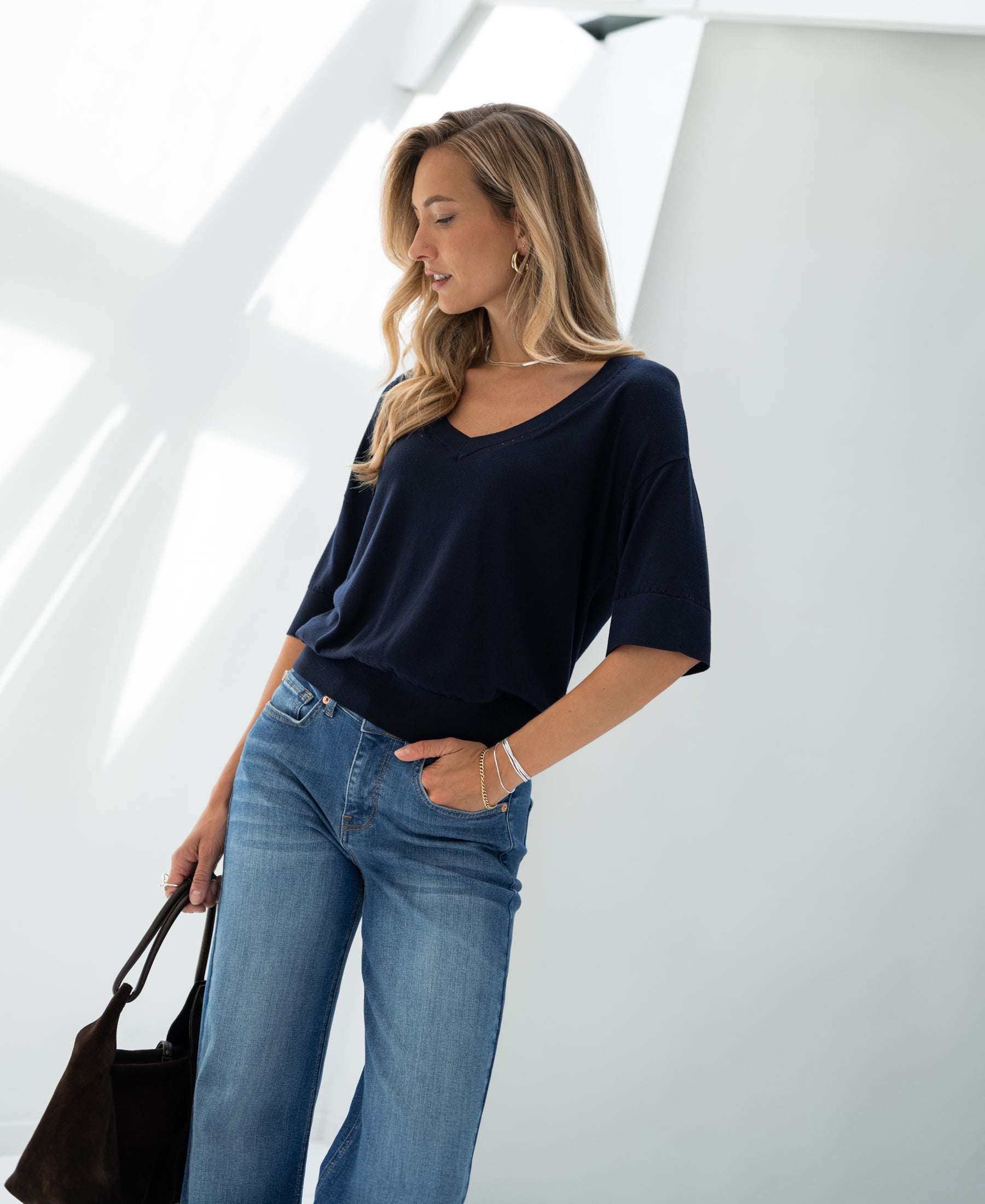 Oberteil aus Seide LE MARDY Dunkelblau