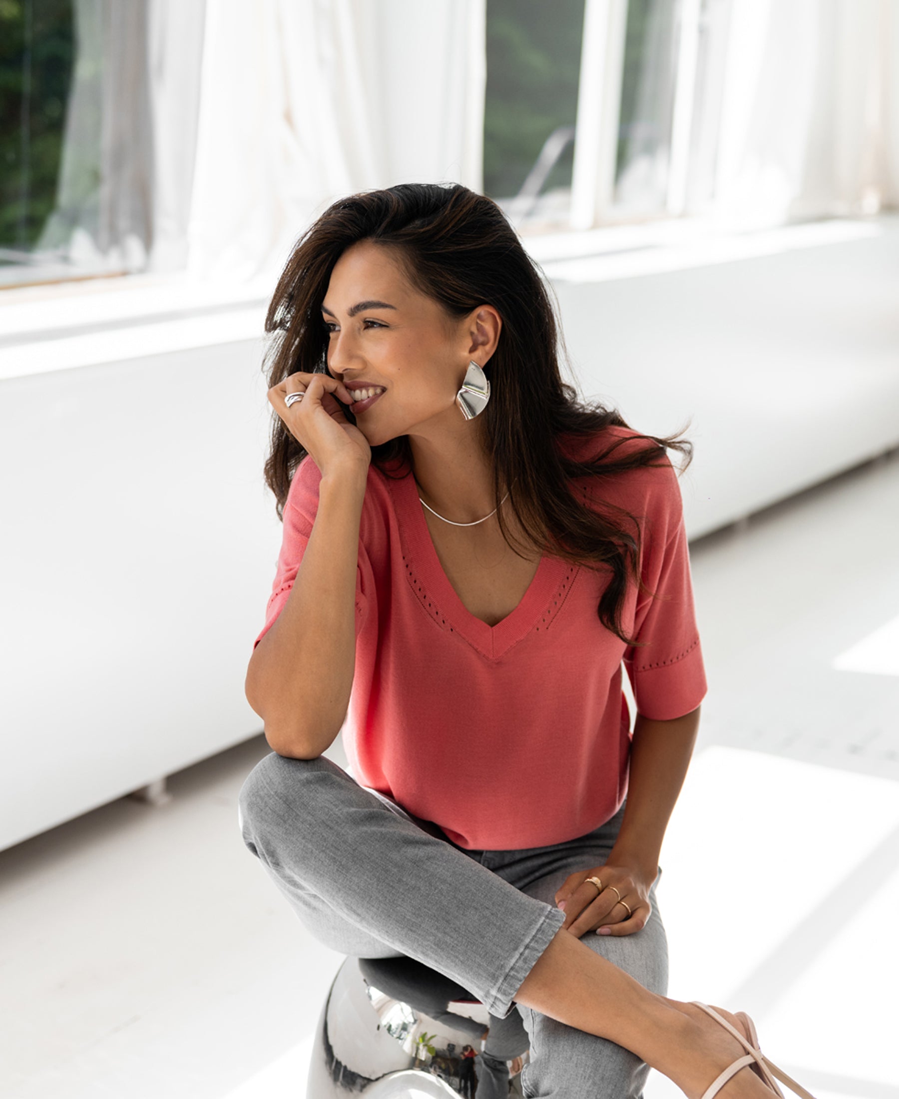 Silk top LE MARDY Flamingo