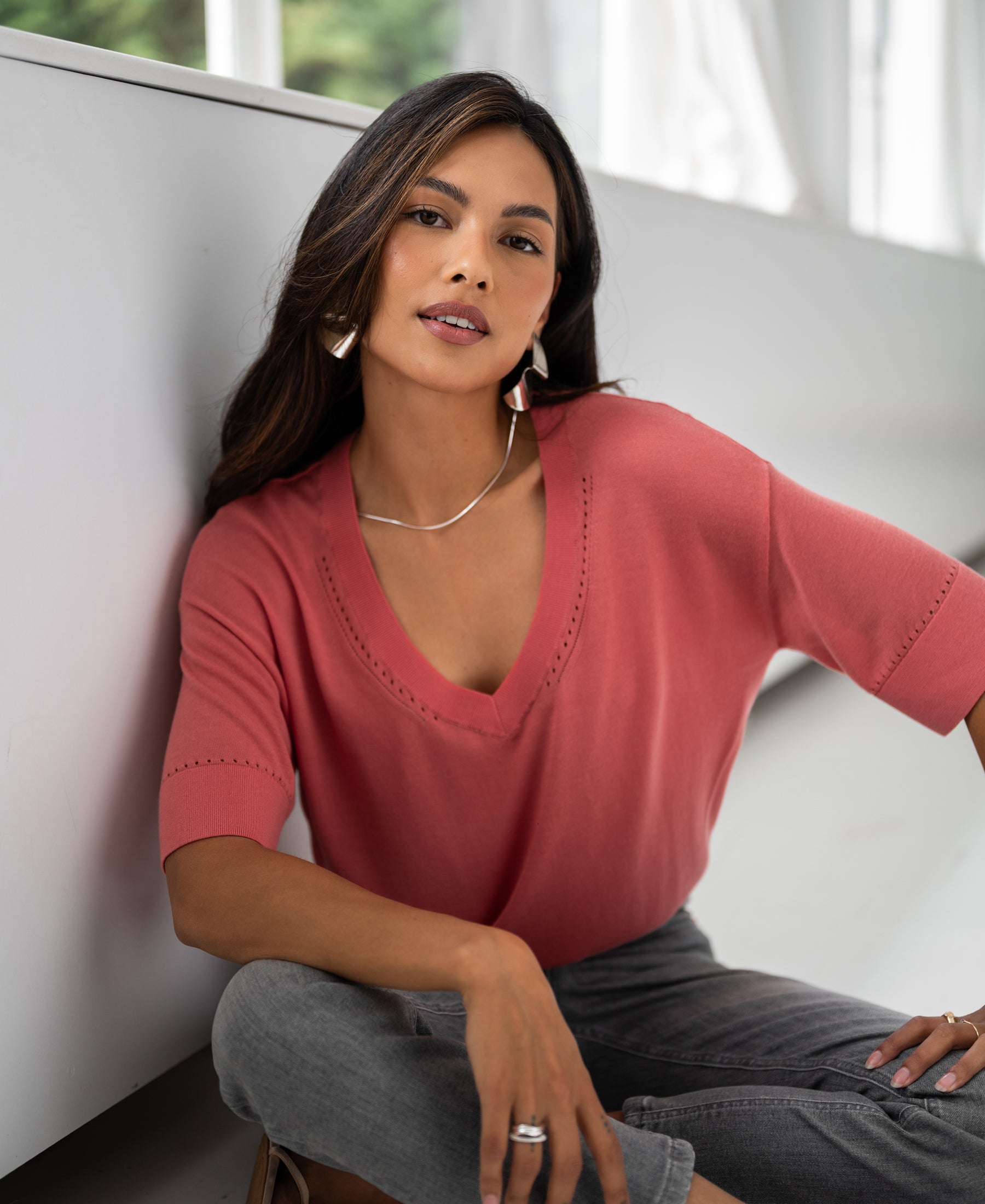 Silk top LE MARDY Flamingo