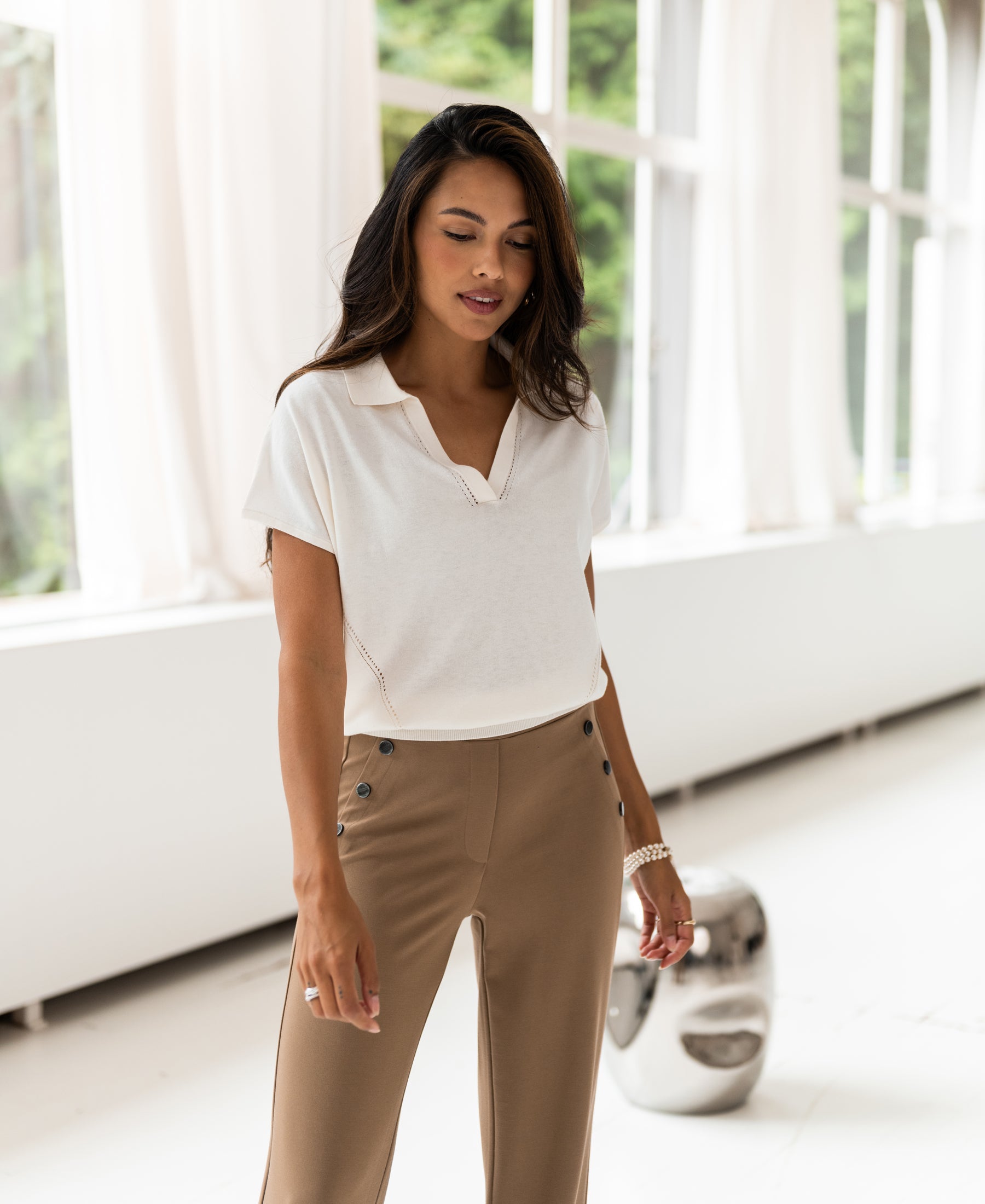 Polo collar sweater LE MARTIN Ivory