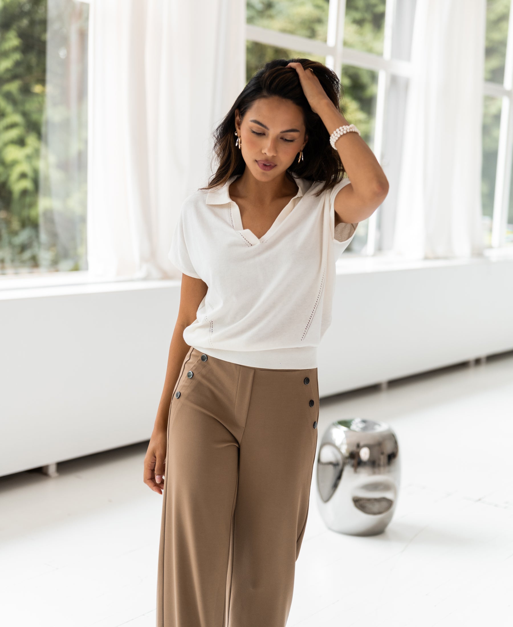 Polo collar sweater LE MARTIN Ivory