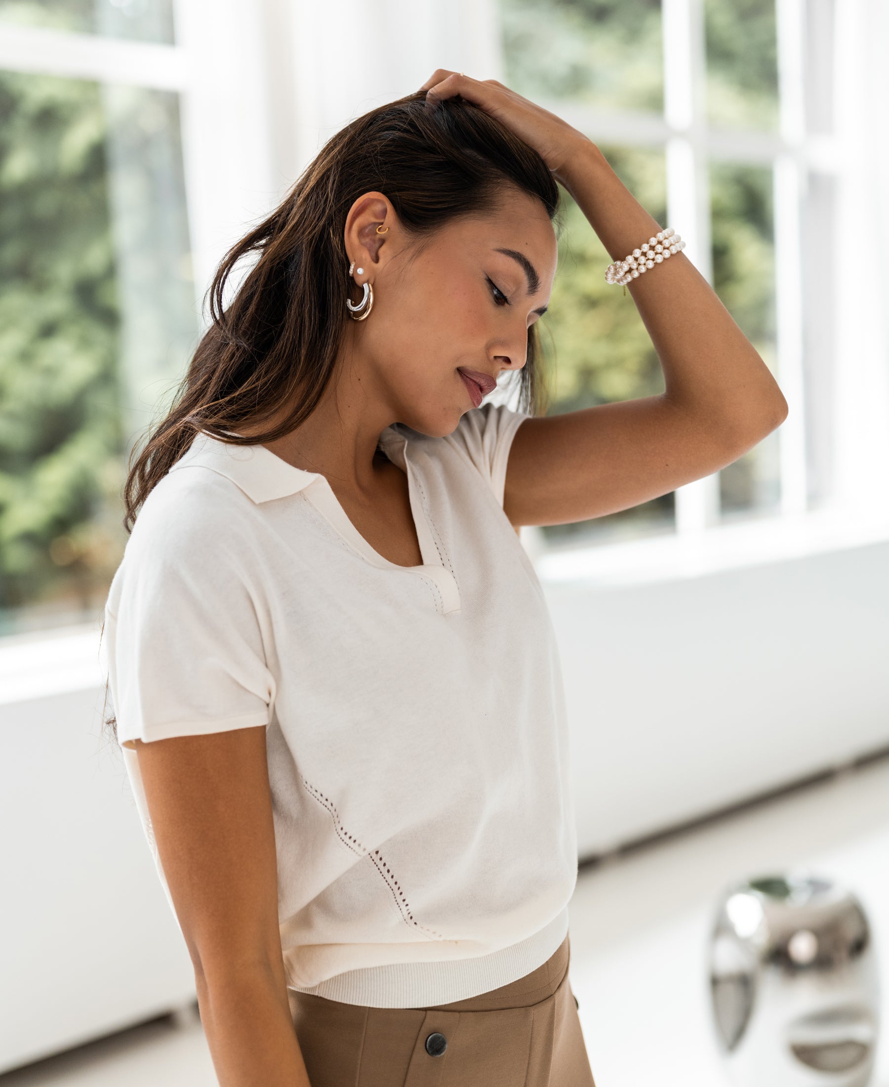 Polo collar sweater LE MARTIN Ivory