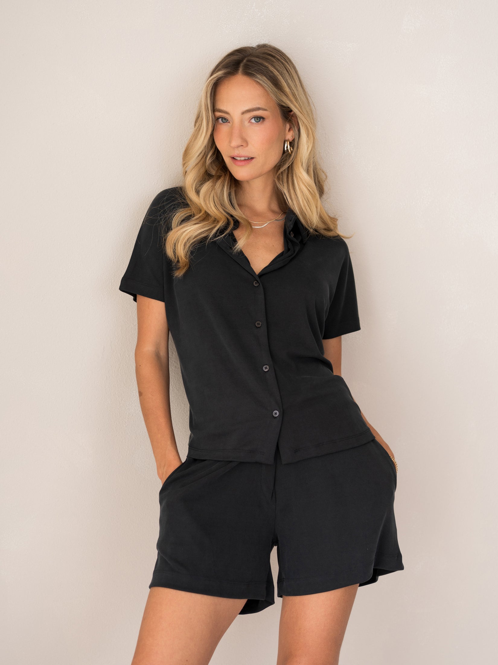 Jersey-Rippshorts LA EMILIA Anthrazit