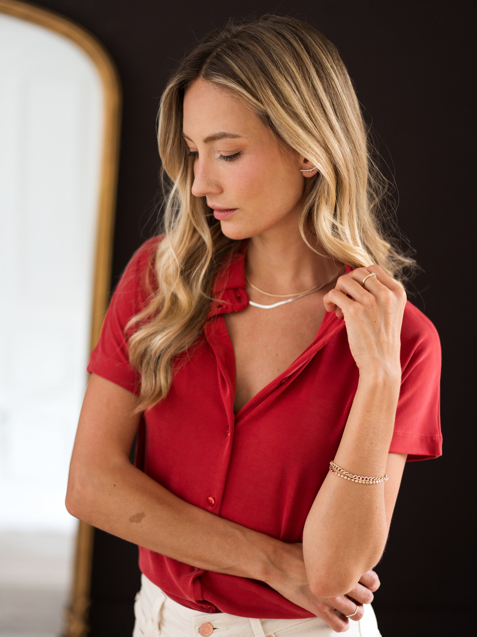 Jerseybluse MASON Rot