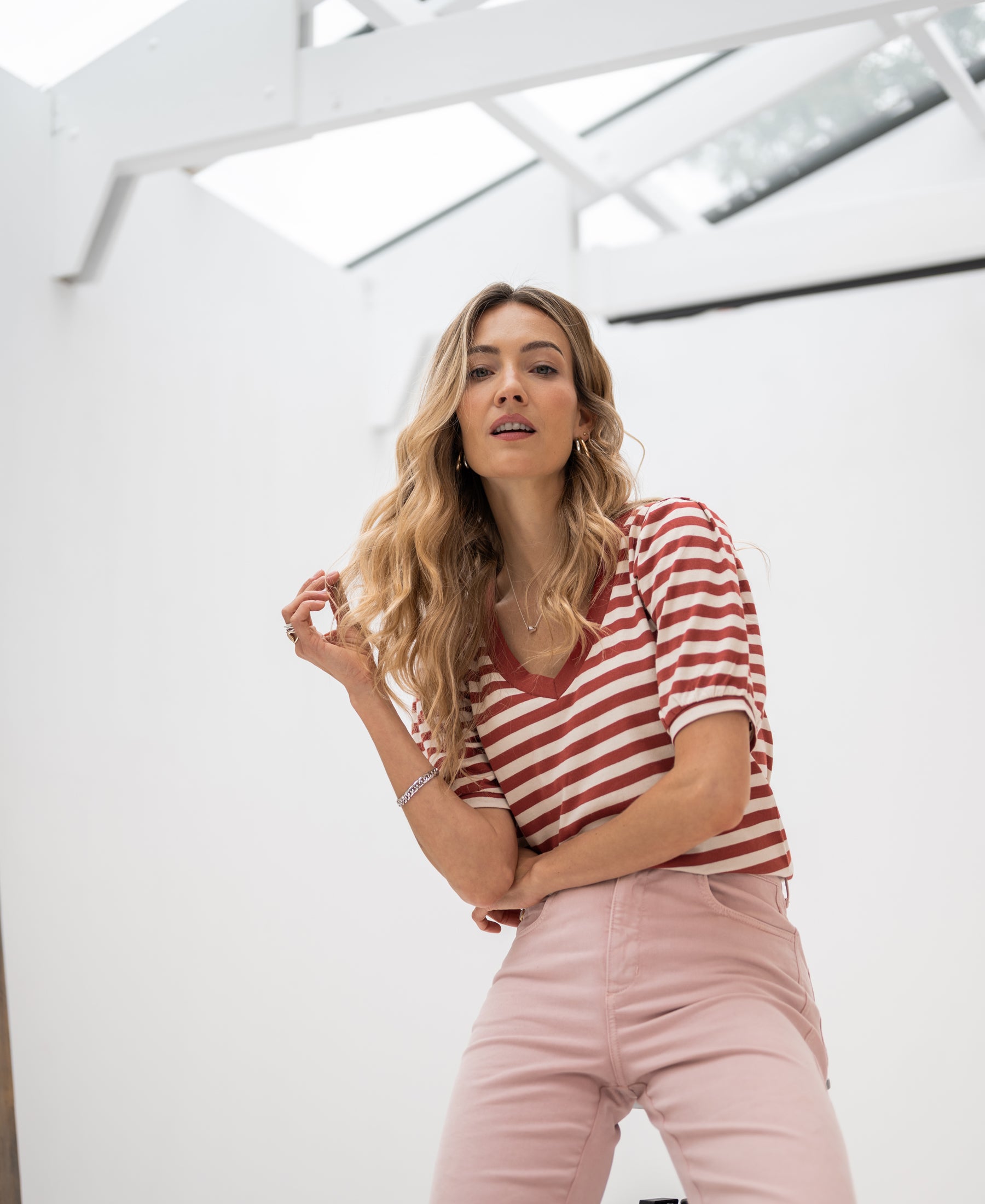 Striped shirt LA CECIL Sand-Black