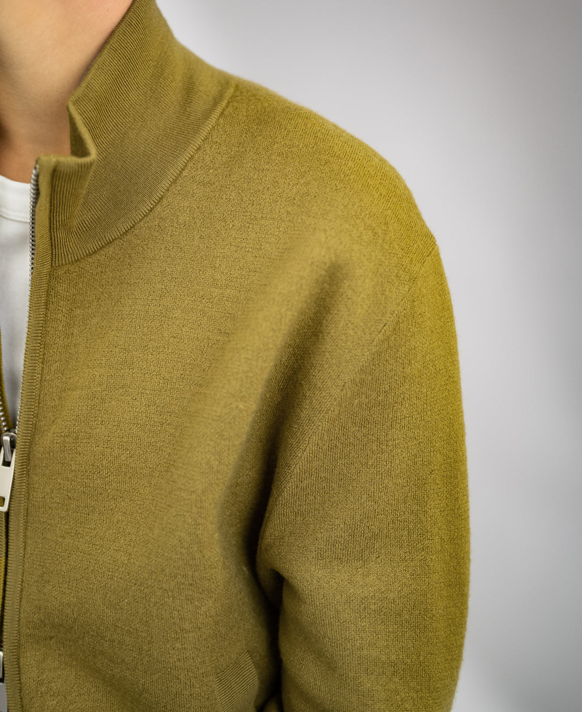 Merino-Bomberjacke LA MILA Olivgrün