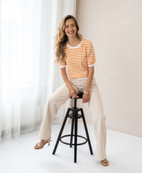 Streepjestrui LA MILOU Ivoor-Oranje