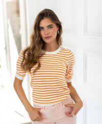 Streepjestrui LA MILOU Ivoor-Oranje