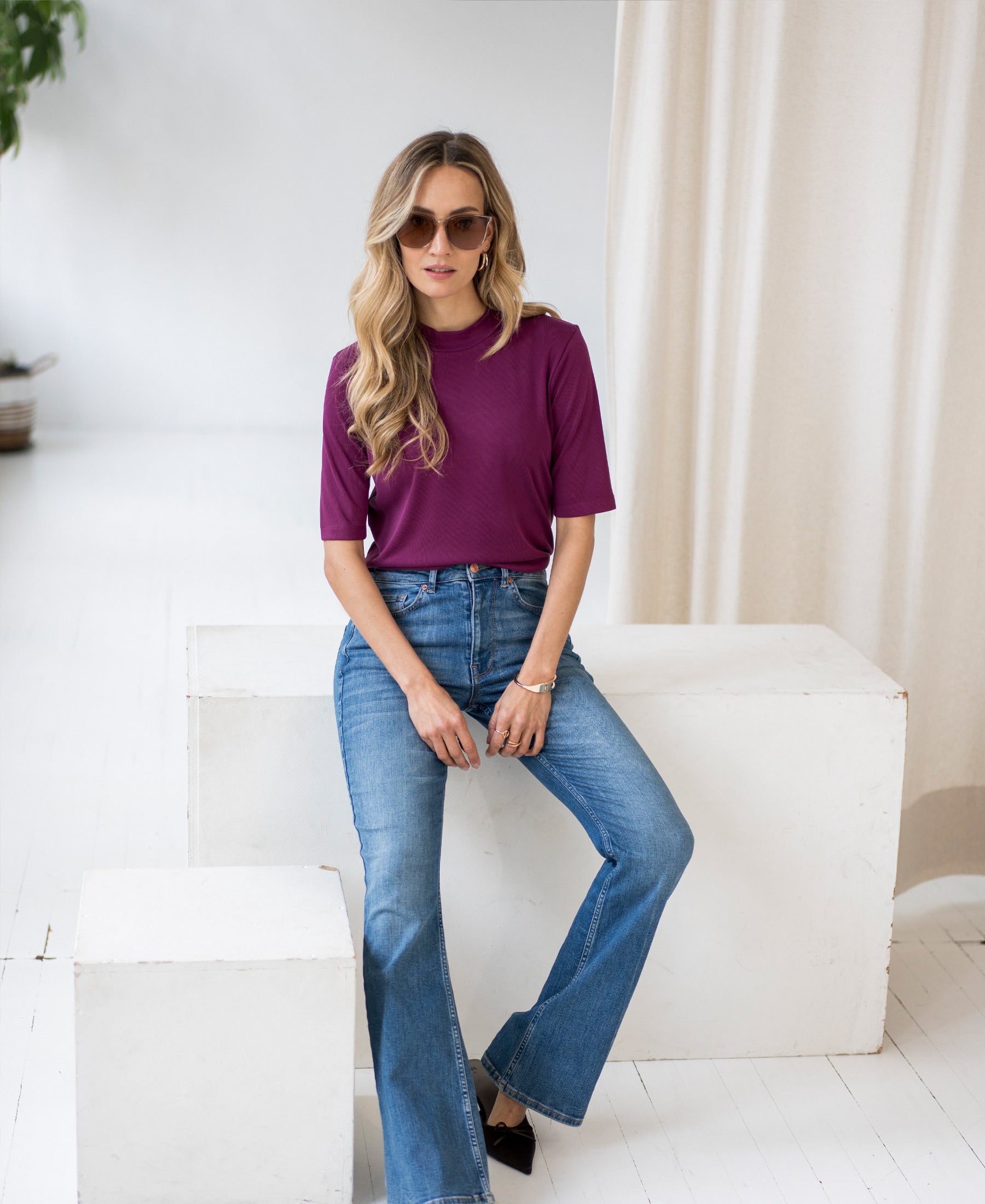 Rib coltop LA MIXY Magenta