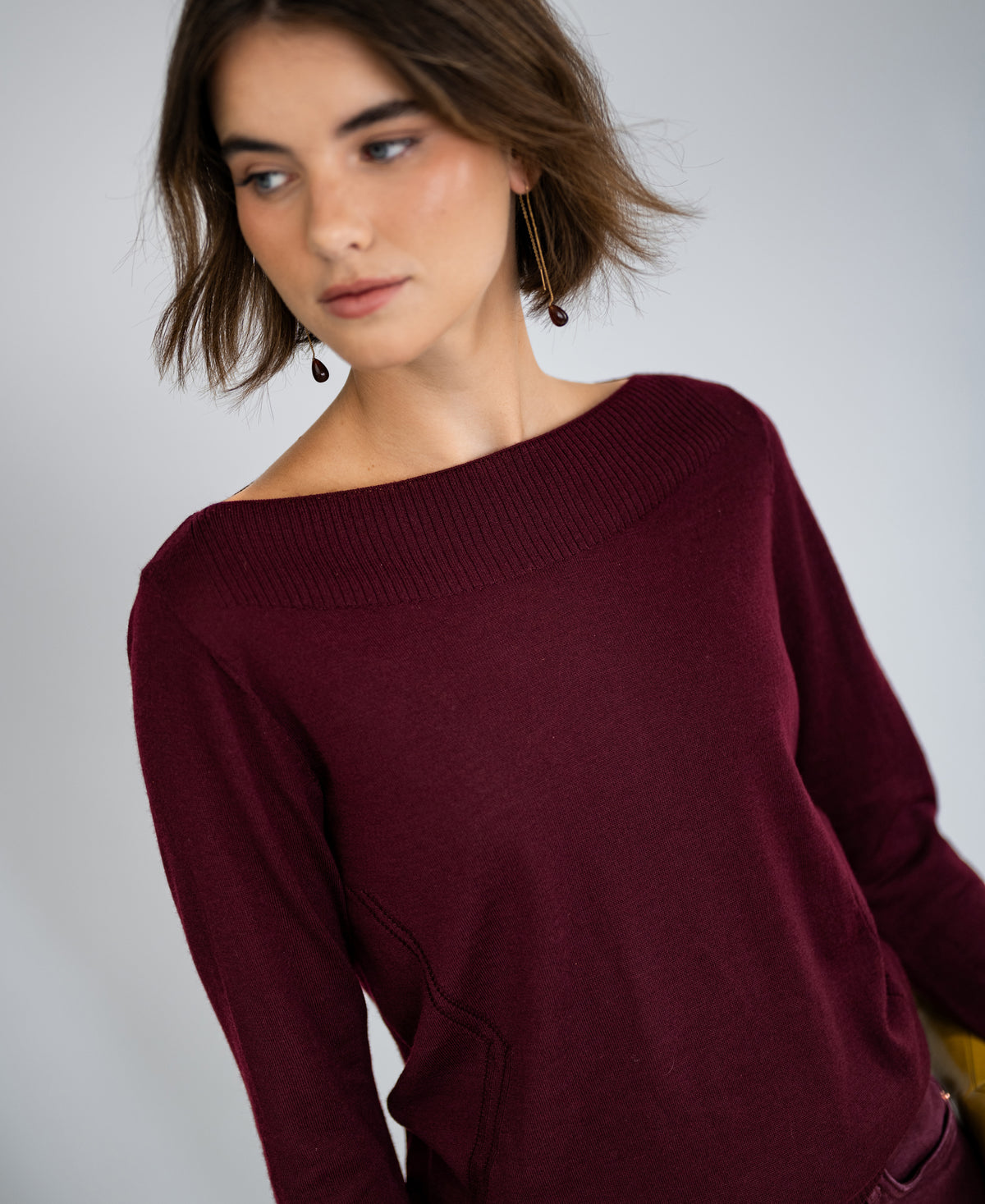 Pullover mit Boot-Ausschnitt LA MUSE Bordeaux