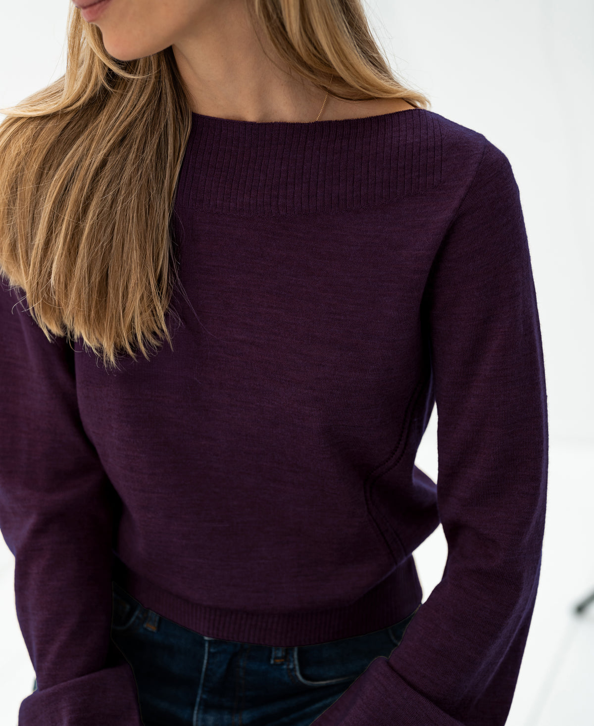 Boatneck Sweater LA MUSE Plum