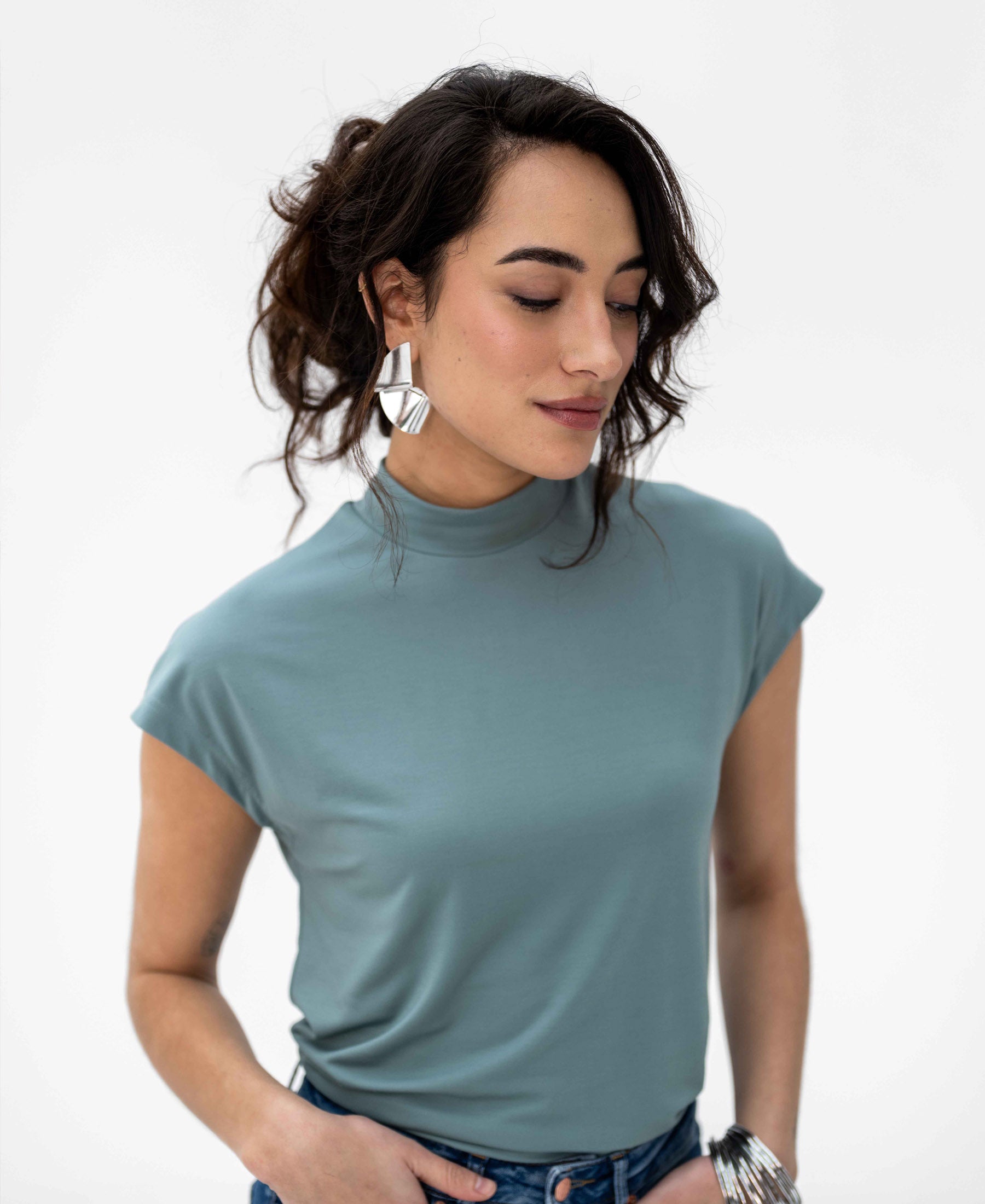 Travel top LA ROMY Mistgreen