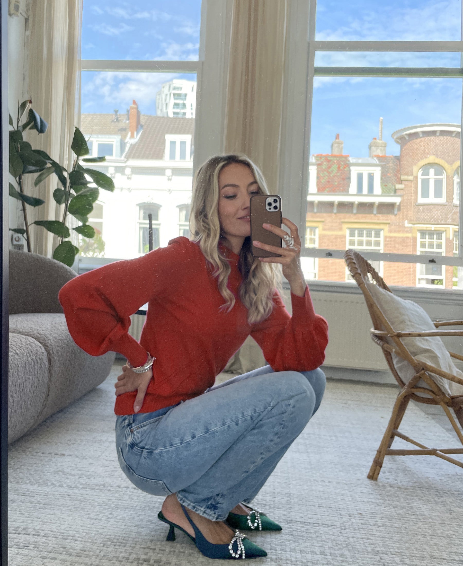 Turtleneck sweater LES SALLES Burned orange