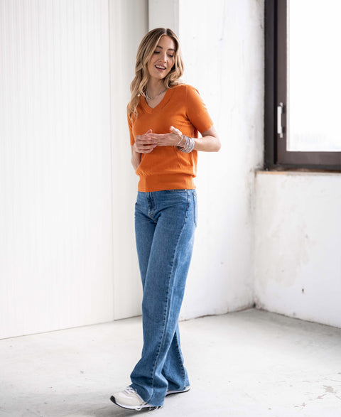 V-hals trui LA KATE Oranje