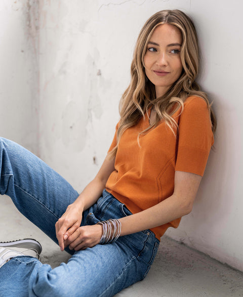 V-hals trui LA KATE Oranje