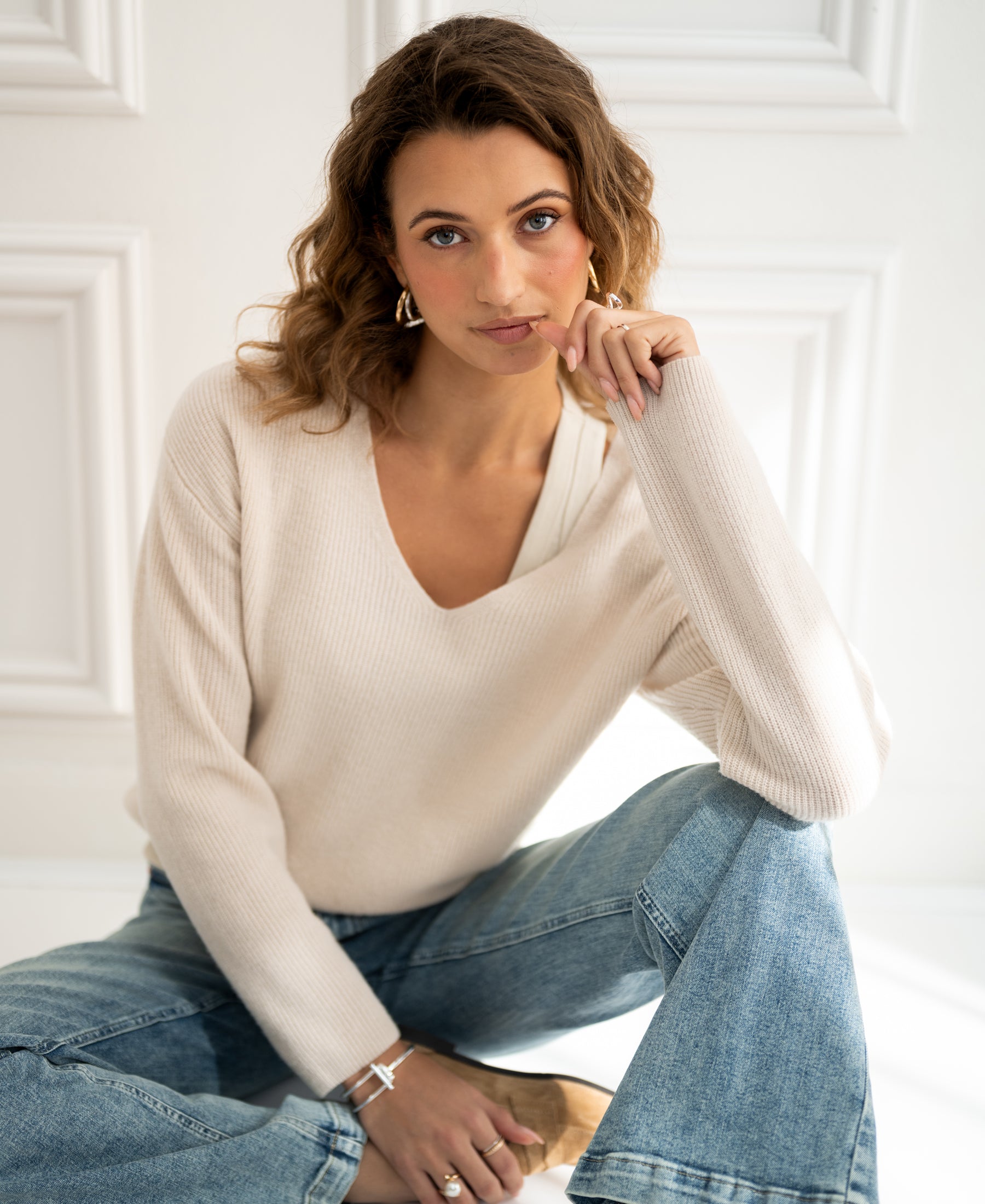 Merinotrui LE PAPILLON Licht zand