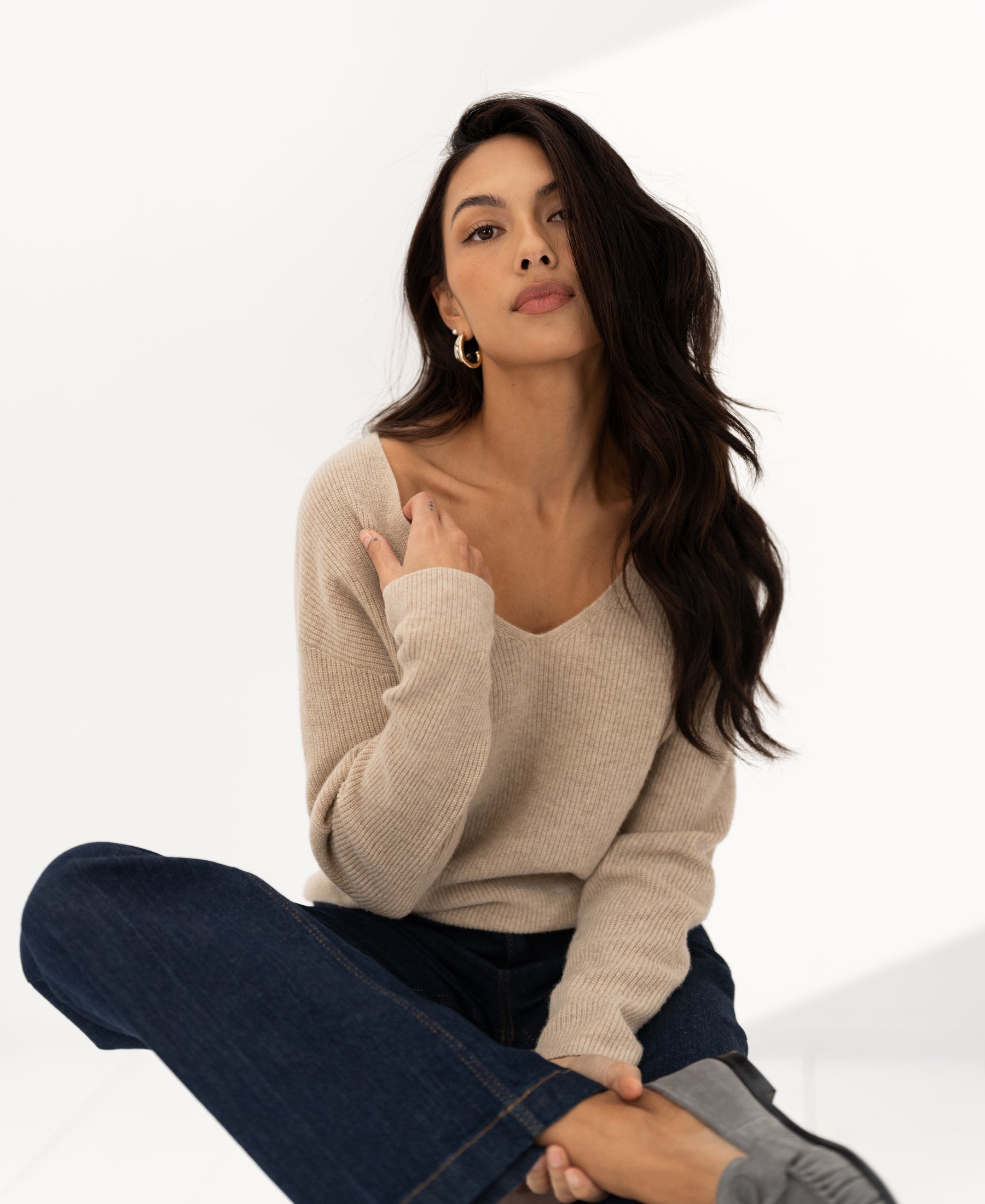 Merinotrui LE PAPILLON Licht zand